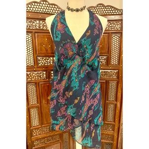 🔆 LANE BRYANT HALTER NECK TRIBAL PRINT HI-LO TOP